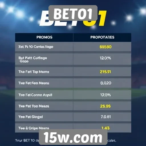 Comparativo de promoções no BET01 e concorrentes
